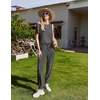 image:imageEkouaer Pajamas for Women Set 2 Pack Lounge Set Short Sleeve Pjs Joggers Long Pants Loungepwear with PocketsLight Gray Stardark Gray