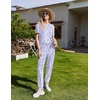 image:imageEkouaer Pajamas for Women Set 2 Pack Lounge Set Short Sleeve Pjs Joggers Long Pants Loungepwear with PocketsPink Lovewhite Butterfly