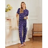 image:imageEkouaer Pajamas for Women Set 2 Pack Lounge Set Short Sleeve Pjs Joggers Long Pants Loungepwear with PocketsPink Starpurple Star