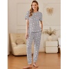 image:imageEkouaer Pajamas for Women Set 2 Pack Lounge Set Short Sleeve Pjs Joggers Long Pants Loungepwear with PocketsPink Starpurple Star