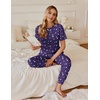 image:imageEkouaer Pajamas for Women Set 2 Pack Lounge Set Short Sleeve Pjs Joggers Long Pants Loungepwear with PocketsPink Starpurple Star