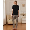 image:imageEkouaer Pajamas for Women Set 2 Pack Lounge Set Short Sleeve Pjs Joggers Long Pants Loungepwear with PocketsStarleopard