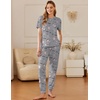 image:imageEkouaer Pajamas for Women Set 2 Pack Lounge Set Short Sleeve Pjs Joggers Long Pants Loungepwear with PocketsWine Redgrey Coffee