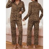 image:imageEkouaer Pajamas for Women Set Button Down Pj Long Sleeve Shirt and Pants Lounge Sets Fall Sleepwear with Pockets01 Tawny Cheetah