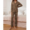 image:imageEkouaer Pajamas for Women Set Button Down Pj Long Sleeve Shirt and Pants Lounge Sets Fall Sleepwear with Pockets01 Tawny Cheetah