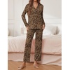 image:imageEkouaer Pajamas for Women Set Button Down Pj Long Sleeve Shirt and Pants Lounge Sets Fall Sleepwear with Pockets01 Tawny Cheetah