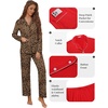 image:imageEkouaer Pajamas for Women Set Button Down Pj Long Sleeve Shirt and Pants Lounge Sets Fall Sleepwear with Pockets01 Tawny Cheetah