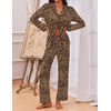 image:imageEkouaer Pajamas for Women Set Button Down Pj Long Sleeve Shirt and Pants Lounge Sets Fall Sleepwear with Pockets01 Tawny Cheetah
