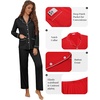 image:imageEkouaer Pajamas for Women Set Button Down Pj Long Sleeve Shirt and Pants Lounge Sets Fall Sleepwear with PocketsBlack