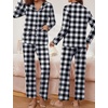 image:imageEkouaer Pajamas for Women Set Button Down Pj Long Sleeve Shirt and Pants Lounge Sets Fall Sleepwear with PocketsBlack Plaid