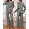 image:imageEkouaer Pajamas for Women Set Button Down Pj Long Sleeve Shirt and Pants Lounge Sets Fall Sleepwear with PocketsBlack Striped