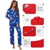 image:imageEkouaer Pajamas for Women Set Button Down Pj Long Sleeve Shirt and Pants Lounge Sets Fall Sleepwear with PocketsBlue Snowman