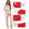 image:imageEkouaer Pajamas for Women Set Button Down Pj Long Sleeve Shirt and Pants Lounge Sets Fall Sleepwear with PocketsCherry Teddy