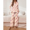 image:imageEkouaer Pajamas for Women Set Button Down Pj Long Sleeve Shirt and Pants Lounge Sets Fall Sleepwear with PocketsCherry Teddy