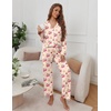 image:imageEkouaer Pajamas for Women Set Button Down Pj Long Sleeve Shirt and Pants Lounge Sets Fall Sleepwear with PocketsCherry Teddy