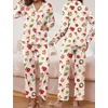 image:imageEkouaer Pajamas for Women Set Button Down Pj Long Sleeve Shirt and Pants Lounge Sets Fall Sleepwear with PocketsGingerbread Wreath