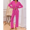 image:imageEkouaer Pajamas for Women Set Button Down Pj Long Sleeve Shirt and Pants Lounge Sets Fall Sleepwear with PocketsHot Pink Leopard