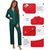 image:imageEkouaer Pajamas for Women Set Button Down Pj Long Sleeve Shirt and Pants Lounge Sets Fall Sleepwear with PocketsLake Green