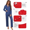 image:imageEkouaer Pajamas for Women Set Button Down Pj Long Sleeve Shirt and Pants Lounge Sets Fall Sleepwear with PocketsNavy