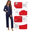 image:imageEkouaer Pajamas for Women Set Button Down Pj Long Sleeve Shirt and Pants Lounge Sets Fall Sleepwear with PocketsNavy Star