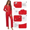 image:imageEkouaer Pajamas for Women Set Button Down Pj Long Sleeve Shirt and Pants Lounge Sets Fall Sleepwear with PocketsRed