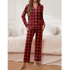 image:imageEkouaer Pajamas for Women Set Button Down Pj Long Sleeve Shirt and Pants Lounge Sets Fall Sleepwear with PocketsRed Plaid