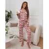 image:imageEkouaer Pajamas for Women Set Button Down Pj Long Sleeve Shirt and Pants Lounge Sets Fall Sleepwear with PocketsStriped Teddy