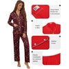 image:imageEkouaer Pajamas for Women Set Button Down Pj Long Sleeve Shirt and Pants Lounge Sets Fall Sleepwear with PocketsWine Red Cheetah