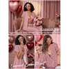image:imageEkouaer Pajamas for Women Set Button Up Sleepwear Cute Pjs Ruffle Sleeve Notch Collar Loungewear with Long Pants SXXLPink Leopard Love