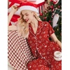 image:imageEkouaer Pajamas for Women Set Button Up Sleepwear Cute Pjs Ruffle Sleeve Notch Collar Loungewear with Long Pants SXXLRed Xmas Teddy