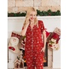 image:imageEkouaer Pajamas for Women Set Button Up Sleepwear Cute Pjs Ruffle Sleeve Notch Collar Loungewear with Long Pants SXXLRed Xmas Teddy