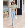 image:imageEkouaer Pajamas for Women Set Button Up Sleepwear Cute Pjs Ruffle Sleeve Notch Collar Loungewear with Long Pants SXXLSage Green