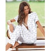 image:imageEkouaer Pajamas for Women Set Button Up Sleepwear Cute Pjs Ruffle Sleeve Notch Collar Loungewear with Long Pants SXXLWedding Hydrangeas