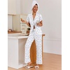image:imageEkouaer Pajamas for Women Set Button Up Sleepwear Cute Pjs Ruffle Sleeve Notch Collar Loungewear with Long Pants SXXLWedding Hydrangeas