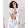 image:imageEkouaer Pajamas for Women Set Button Up Sleepwear Cute Pjs Ruffle Sleeve Notch Collar Loungewear with Long Pants SXXLWedding Hydrangeas