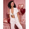 image:imageEkouaer Pajamas for Women Set Button Up Sleepwear Cute Pjs Ruffle Sleeve Notch Collar Loungewear with Long Pants SXXLWhite Love