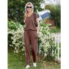 image:imageEkouaer Pajamas for Women Set Short Sleeve Lounge Set Jogger Pants Pjs Soft Sleepwear with Pockets SXXLBrown