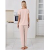 image:imageEkouaer Pajamas for Women Set Short Sleeve Lounge Set Jogger Pants Pjs Soft Sleepwear with Pockets SXXLChampagne