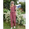 image:imageEkouaer Pajamas for Women Set Short Sleeve Lounge Set Jogger Pants Pjs Soft Sleepwear with Pockets SXXLGrey Purple Red