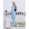 image:imageEkouaer Pajamas for Women Set Short Sleeve Lounge Set Jogger Pants Pjs Soft Sleepwear with Pockets SXXLLight Blue