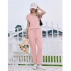 image:imageEkouaer Pajamas for Women Set Short Sleeve Lounge Set Jogger Pants Pjs Soft Sleepwear with Pockets SXXLPink