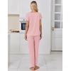image:imageEkouaer Pajamas for Women Set Short Sleeve Lounge Set Jogger Pants Pjs Soft Sleepwear with Pockets SXXLPink