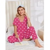 image:imageEkouaer Pajamas for Women Set Short Sleeve Lounge Set Jogger Pants Pjs Soft Sleepwear with Pockets SXXLRose Heart
