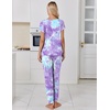 image:imageEkouaer Pajamas for Women Set Short Sleeve Lounge Set Jogger Pants Pjs Soft Sleepwear with Pockets SXXLTiedye Purple