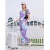 image:imageEkouaer Pajamas for Women Set Short Sleeve Lounge Set Jogger Pants Pjs Soft Sleepwear with Pockets SXXLTiedye Purple