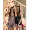 image:imageEkouaer Satin Pajama Set for Women Silk Pjs for Women Set Camisole Top and Shorts with Ruffle SleepwearBrown Leopard