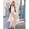 image:imageEkouaer Silk Pajamas for Women 2 Piece Satin Pjs Cap Short Sleeve Sleepwear V Neck Shirt Long Pant Lounge SetsChampagne