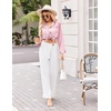 image:imageEkouaer Silk Pajamas for Women Classic Button Down Satin Pajama Sets Long Sleeve Lounge Set01 Pink Striped