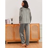 image:imageEkouaer Silk Pajamas for Women Classic Button Down Satin Pajama Sets Long Sleeve Lounge SetBlack Champagne Stripe