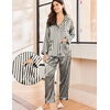 image:imageEkouaer Silk Pajamas for Women Classic Button Down Satin Pajama Sets Long Sleeve Lounge SetBlack Champagne Stripe